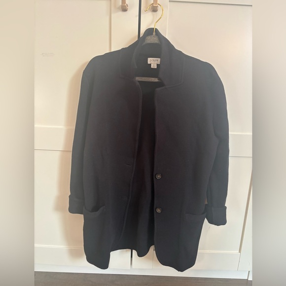 J. Crew Sweaters - J. Crew Women's Sweater Blazer on Black Cotton Size Small Chic Minimalist